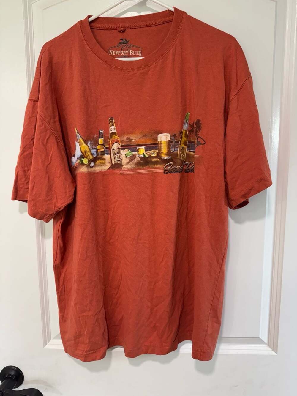 Coastal Beer Graphic T Shirt Tropical Vacation Surf Beach Men’s XL